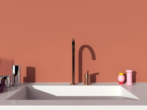 Ideal Standard Gusto 2-Loch-Küchenarmatur Ausladung 204 mm Sunset Rose