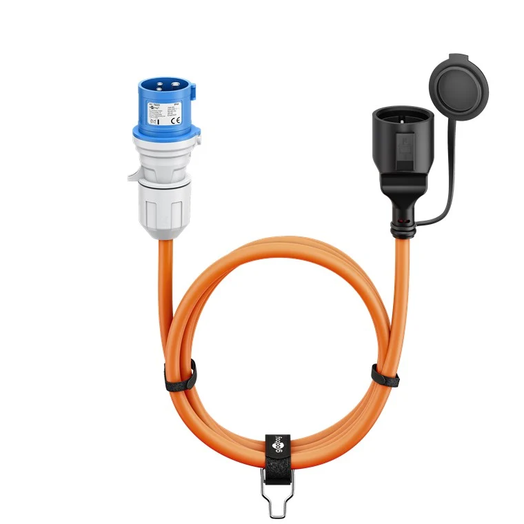 Goobay CEE-Adapterleitung, CEE-Stecker auf Schutzkontakt-Kupplung, 5 m