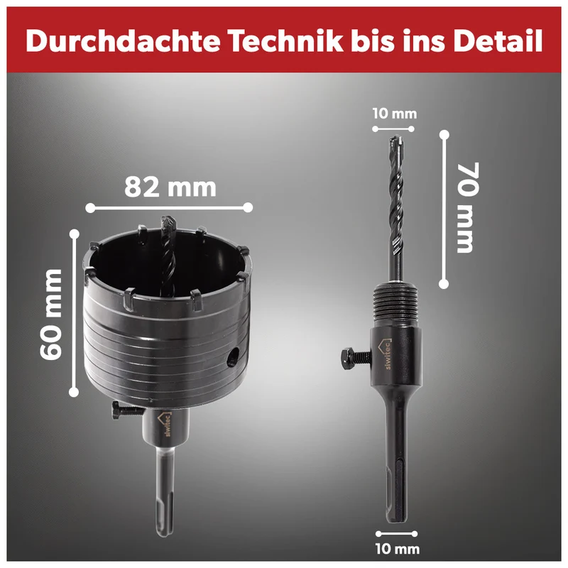 Siwitec SDS Plus Hartmetall Bohrkrone 82 mm