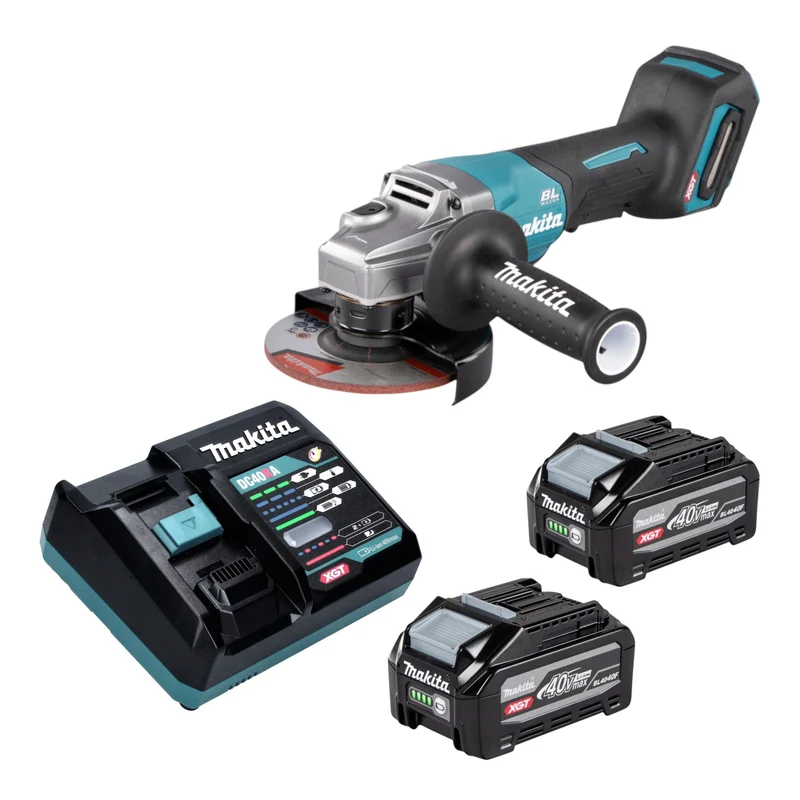 Makita GA 016 GU201 Akku Winkelschleifer 40 V max. 125 mm Brushless + 2x Akku 4,0 Ah + Ladegerät