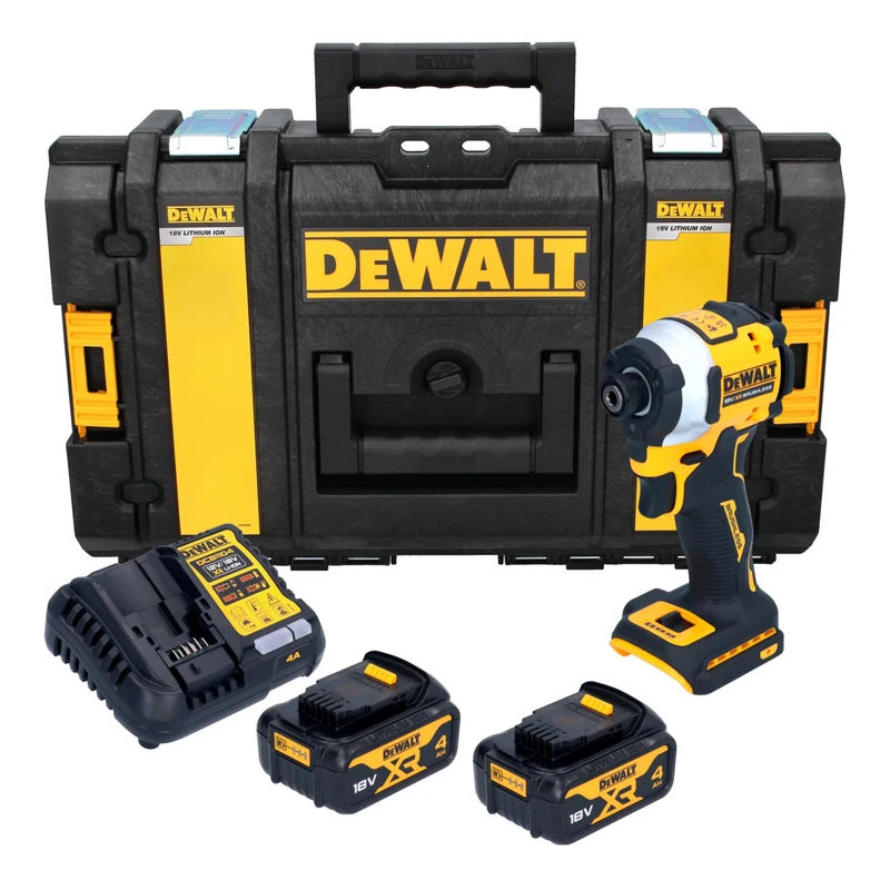 DeWalt DCF 850 M2 Akku Schlagschrauber 18 V 205 Nm 1/4" Brushless + 2x Akku 4,0 Ah + Ladegerät + Tough Box