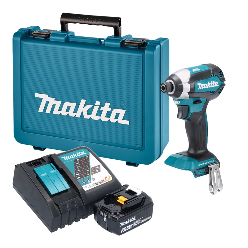 Makita DTD 153 RF1E Akku Schlagschrauber 18 V 170 Nm 1/4" Brushless + 1x Akku 3,0 Ah + Ladegerät + Koffer