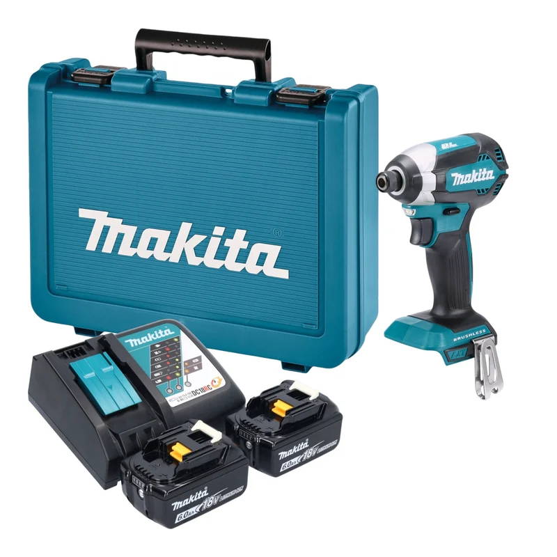 Makita DTD 153 RGE Akku Schlagschrauber 18 V 170 Nm 1/4" Brushless + 2x Akku 6,0 Ah + Ladegerät + Koffer