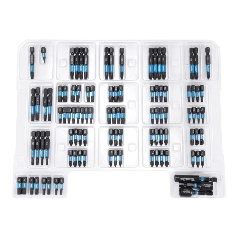 Makita Impact Black Bit Set 100 tlg. 25 / 50 mm ( E-24826 ) S2 Spezialstahl schlagfest PH / PZ / TX / TH / SL / Hex