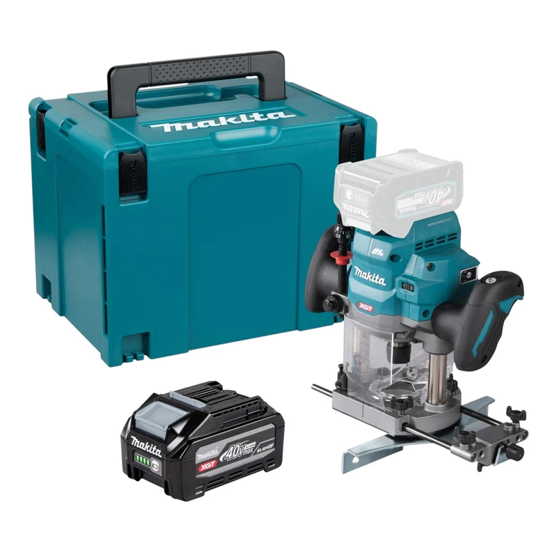 Makita RP 001 GU101 Akku Oberfräse 40 V max. 12 mm Brushless + 1x Akku 4,0 Ah + Makpac - ohne Ladegerät