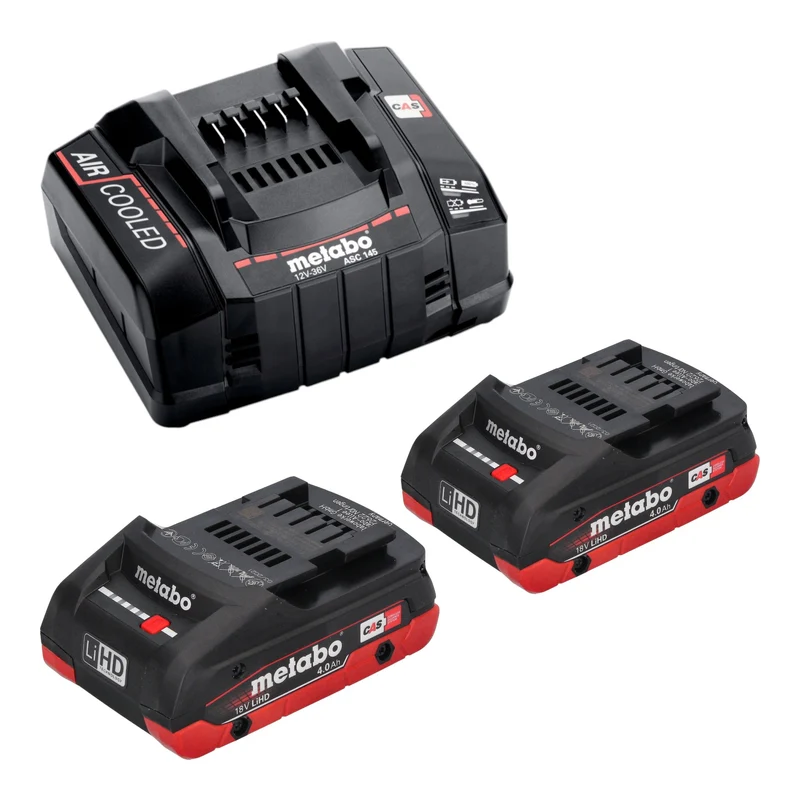 Metabo W 18 7-125 Akku Winkelschleifer 18 V 125 mm + 2x LiHD Akku 4,0 Ah + Ladegerät