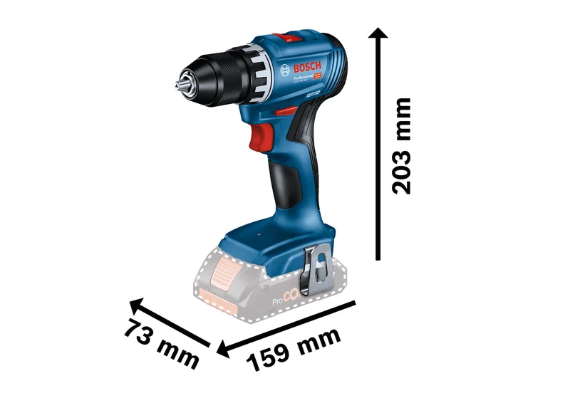 Bosch Professional GSR 18V-45 Akku-Bohrschrauber (13 mm Bohrfutter, 45 Nm Drehmoment, Solo, in L-BOXX 136)