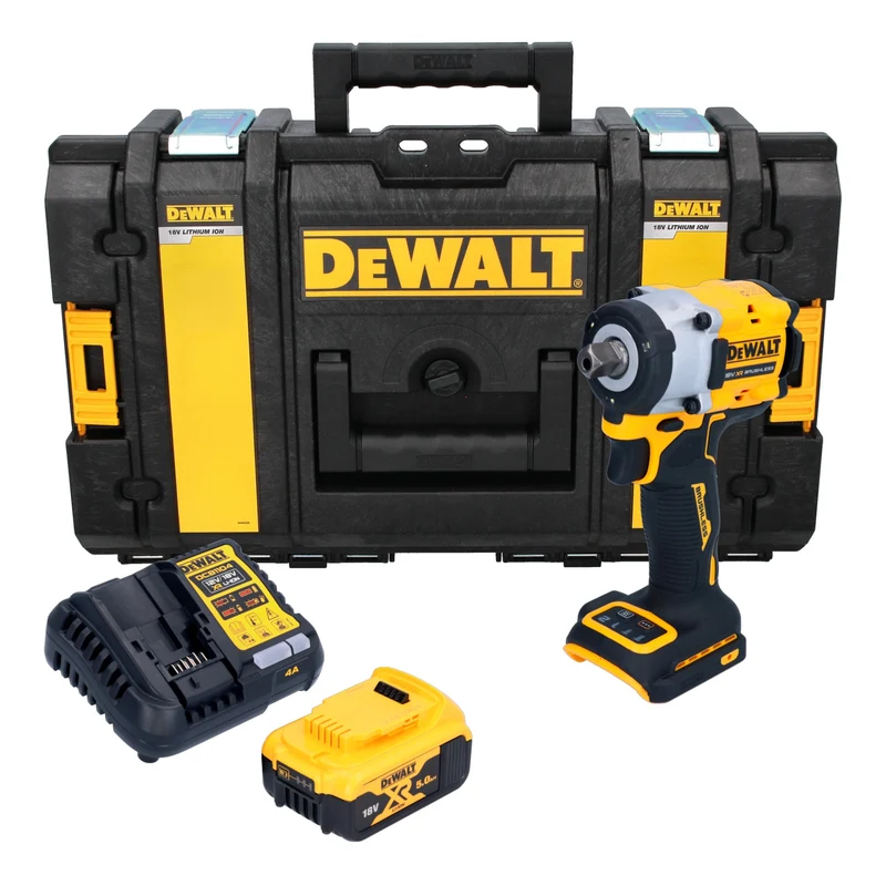 DeWalt DCF 922 P1 Akku Schlagschrauber 18 V 406 Nm 1/2" Brushless + 1x Akku 5,0 Ah + Ladegerät + Tough Box
