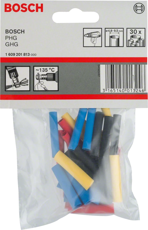 Bosch Schrumpfschlauch für Heißluftgebläse, 4.8 - 9.5 mm 30 Stk. (1609201813)