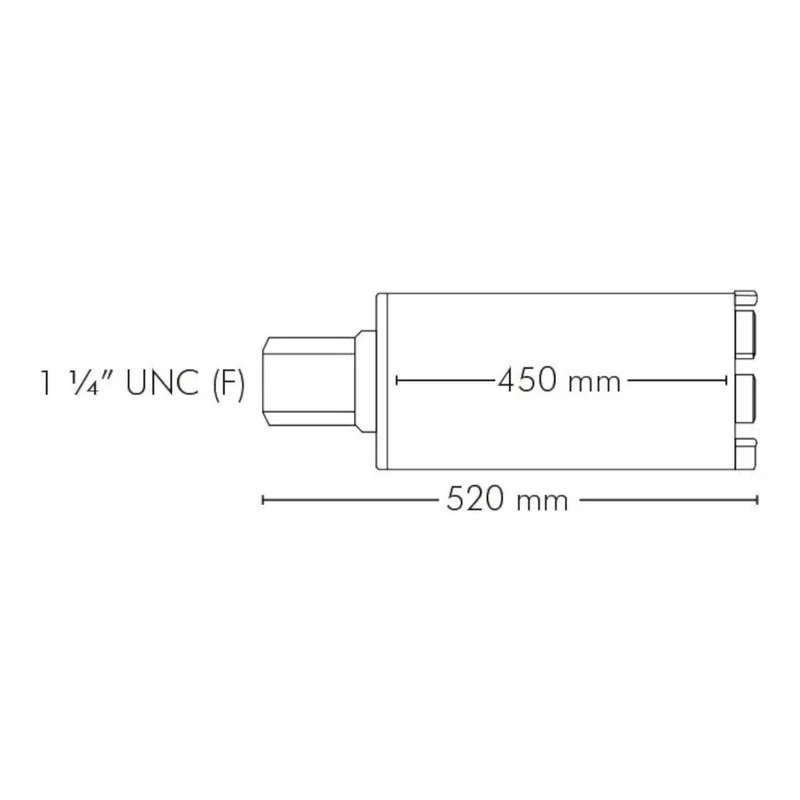 Marcrist WCU750X Diamant Nass Bohrkrone 102 x 450 mm für Ständer-Einsatz / Beton / armierter Beton / Kalksandstein / Klinker