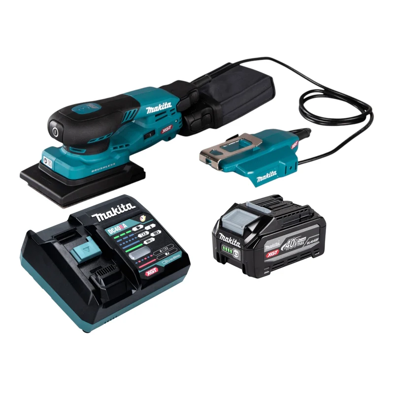 Makita BO 005 CGU101 Akku Schwingschleifer 40 V max. 80 x 130 mm 3,0 mm Hub Brushless + 1x Akku 4,0 Ah + Ladegerät