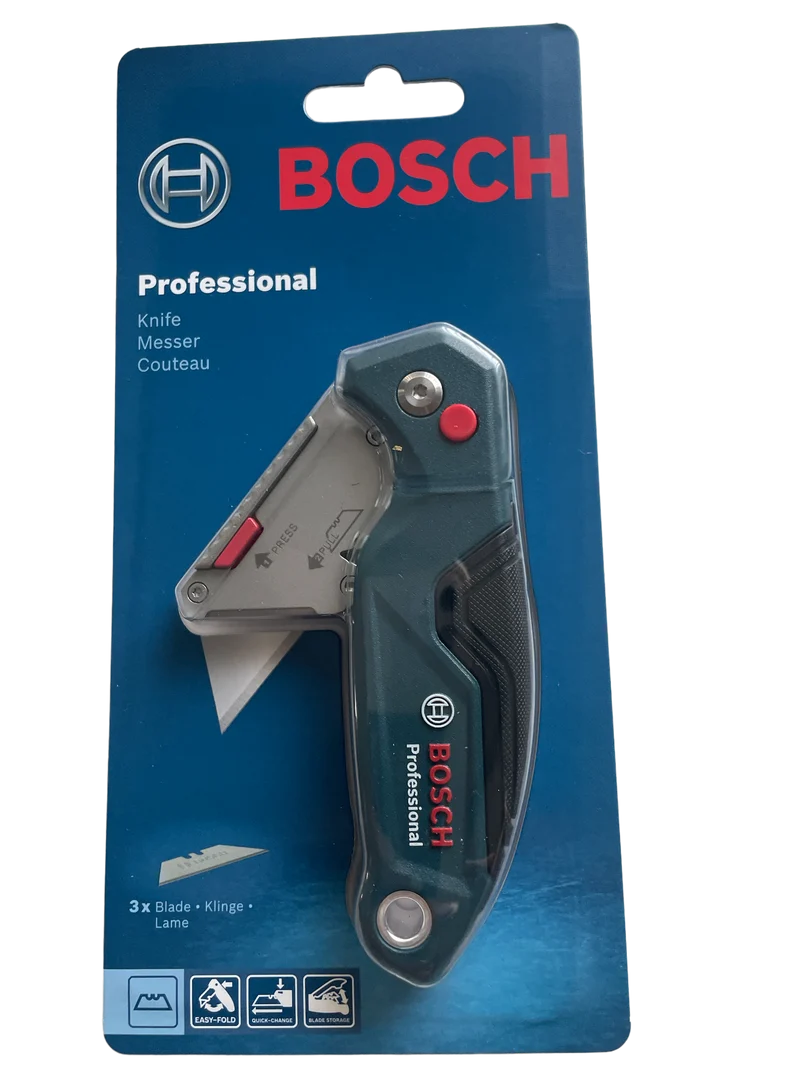Bosch Universal-Klappmesser mit Klingenfach inkl. 3x Ersatzklingen