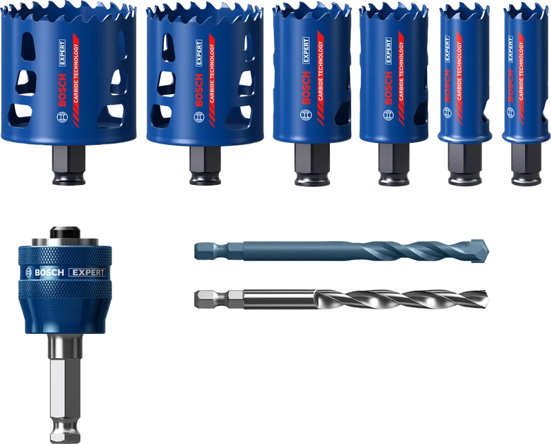 Bosch EXPERT Tough Material Lochsäge-Set, 22/25/35/51/60/68 mm, 9-tlg.