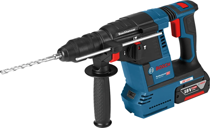 Bosch Professional GBH 18V-26F Akku-Bohrhammer SDS plus 2.6 Joule mit 2x 6.0 Ah Akku und Lader in L-Boxx 136