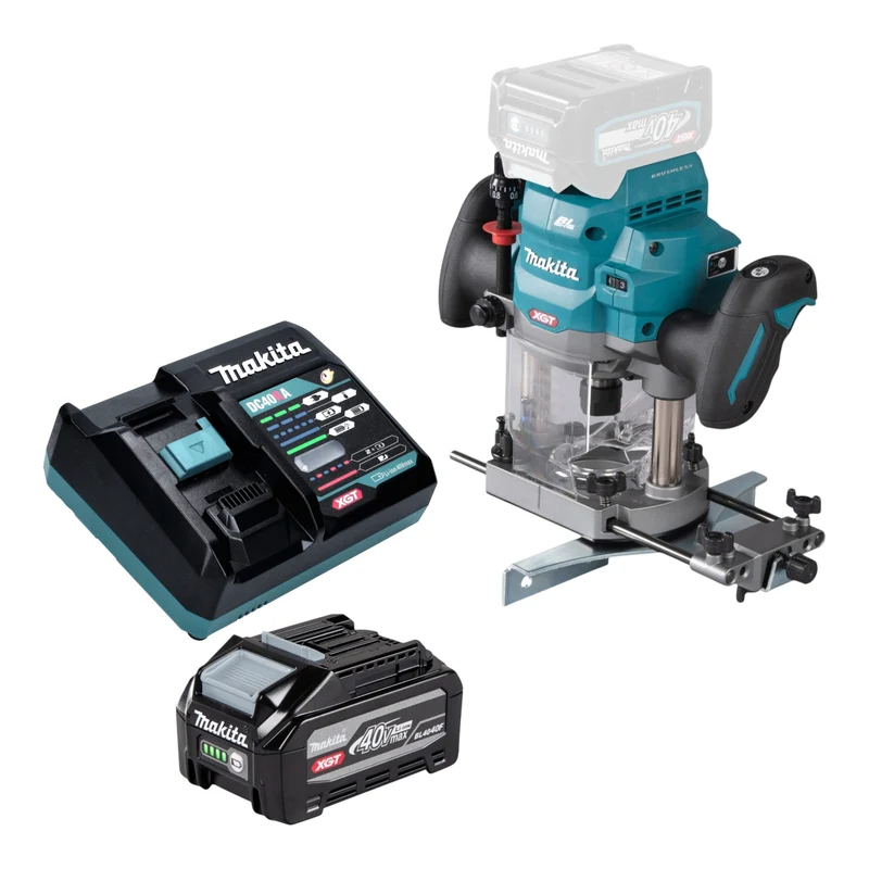 Makita RP 001 GU101 Akku Oberfräse 40 V max. 12 mm Brushless + 1x Akku 4,0 Ah + Ladegerät