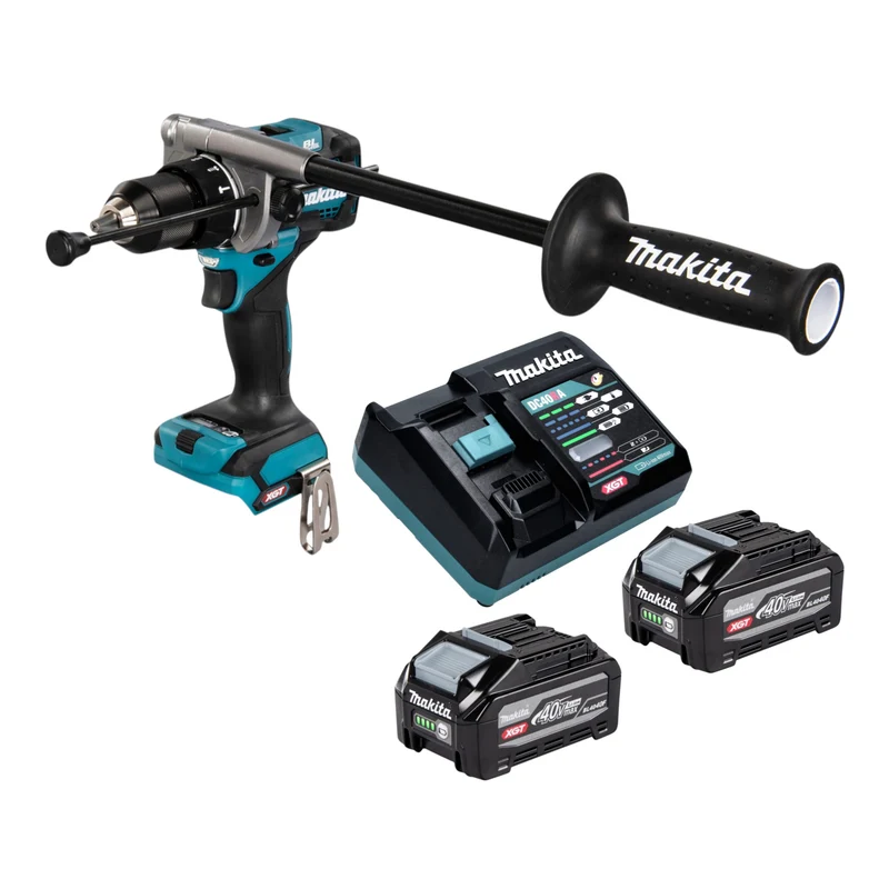 Makita HP 001 GU201 Akku Schlagbohrschrauber 40 V max. 140 Nm Brushless + 2x Akku 4,0 Ah + Ladegerät