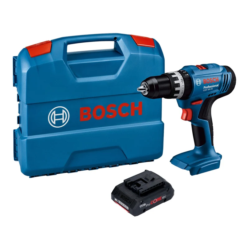 Bosch GSB 18V-25 Professional Akku Schlagbohrschrauber 18 V 56 Nm + 1x ProCORE Akku 4,0 Ah + L-Case - ohne Ladegerät