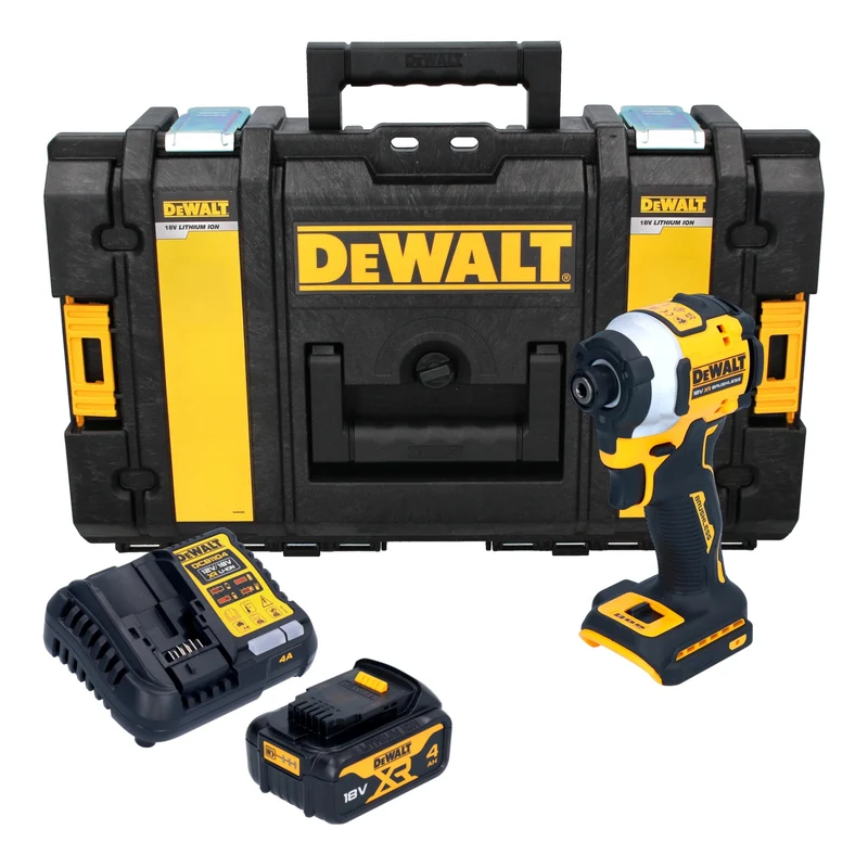 DeWalt DCF 850 M1 Akku Schlagschrauber 18 V 205 Nm 1/4" Brushless + 1x Akku 4,0 Ah + Ladegerät + Tough Box