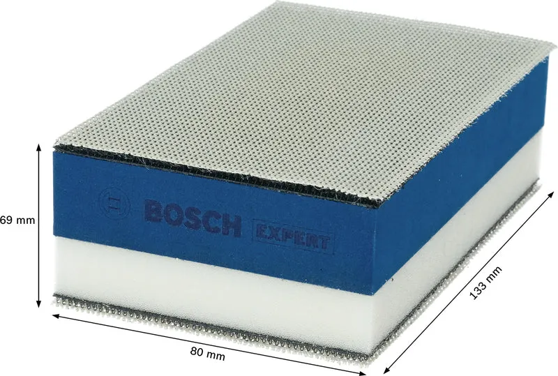Bosch EXPERT M480 Dual Density Schleifblock 80 x 133 mm (inkl. 5 x Schleifnetz, 3-in-1 Schleifschwamm)