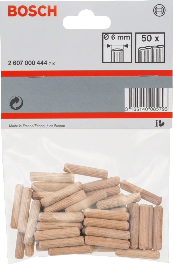 Bosch Holzdübel 6 mm, 30 mm, 50er-Pack