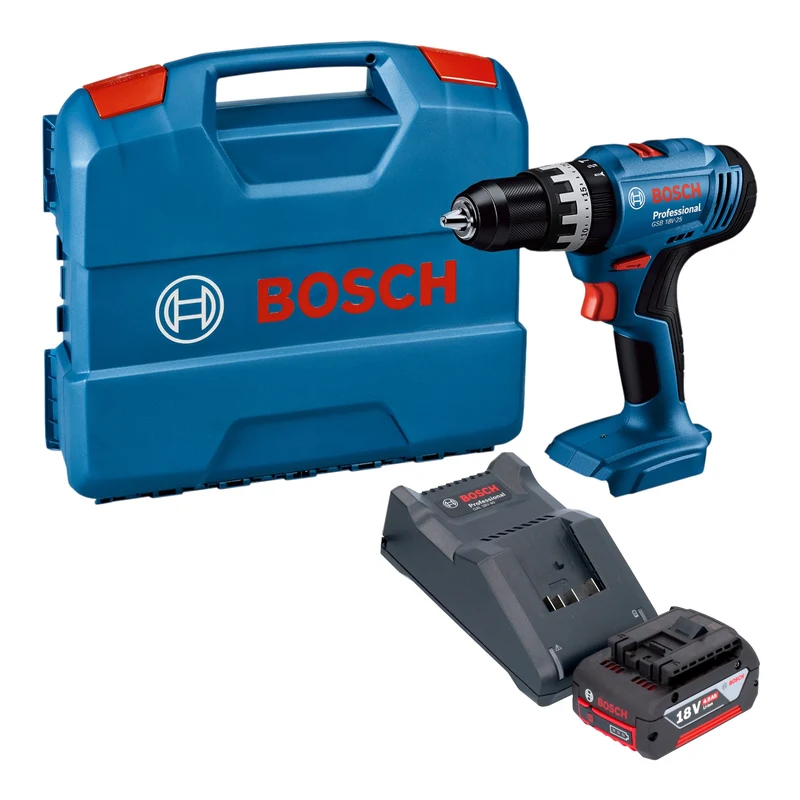 Bosch GSB 18V-25 Professional Akku Schlagbohrschrauber 18 V 56 Nm + 1x Akku 4,0 Ah + Ladegerät + L-Case