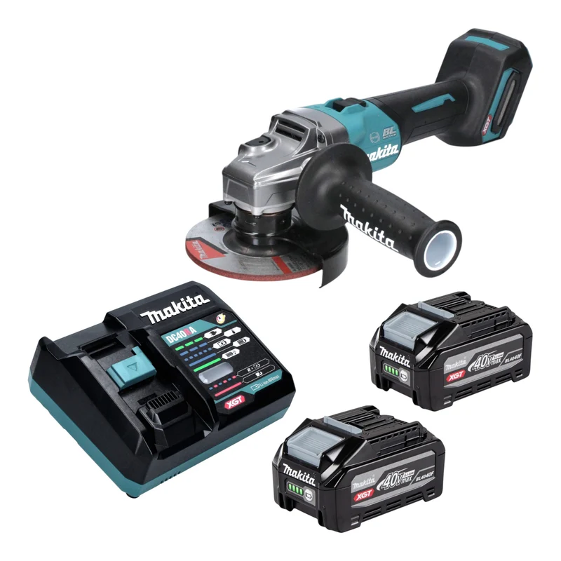 Makita GA 005 GU201 Akku Winkelschleifer 40 V max. 125 mm Brushless XGT + 2x Akku 4,0 Ah + Ladegerät