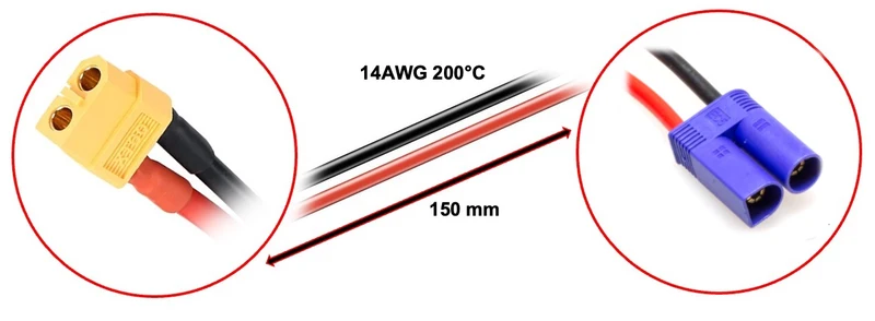 Absima Ladekabel XT60 auf EC5 15cm