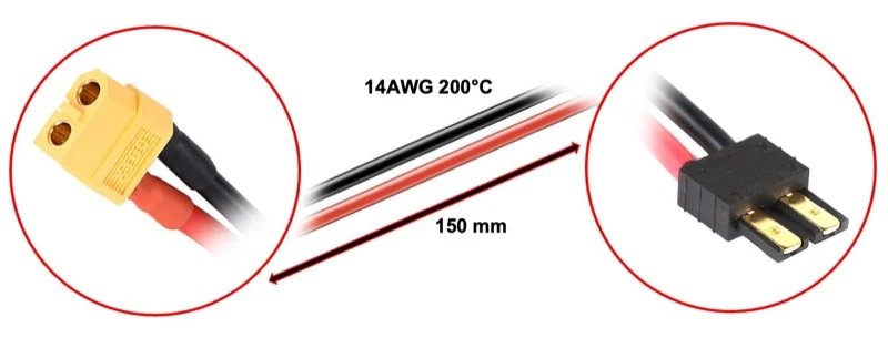 Absima Ladekabel XT60 passend für Traxxas 15cm