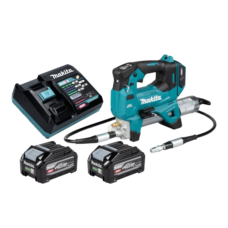 Makita GP 001 GU201 Akku Fettpresse 40 V max. 690 bar Brushless + 2x Akku 4,0 Ah + Ladegerät