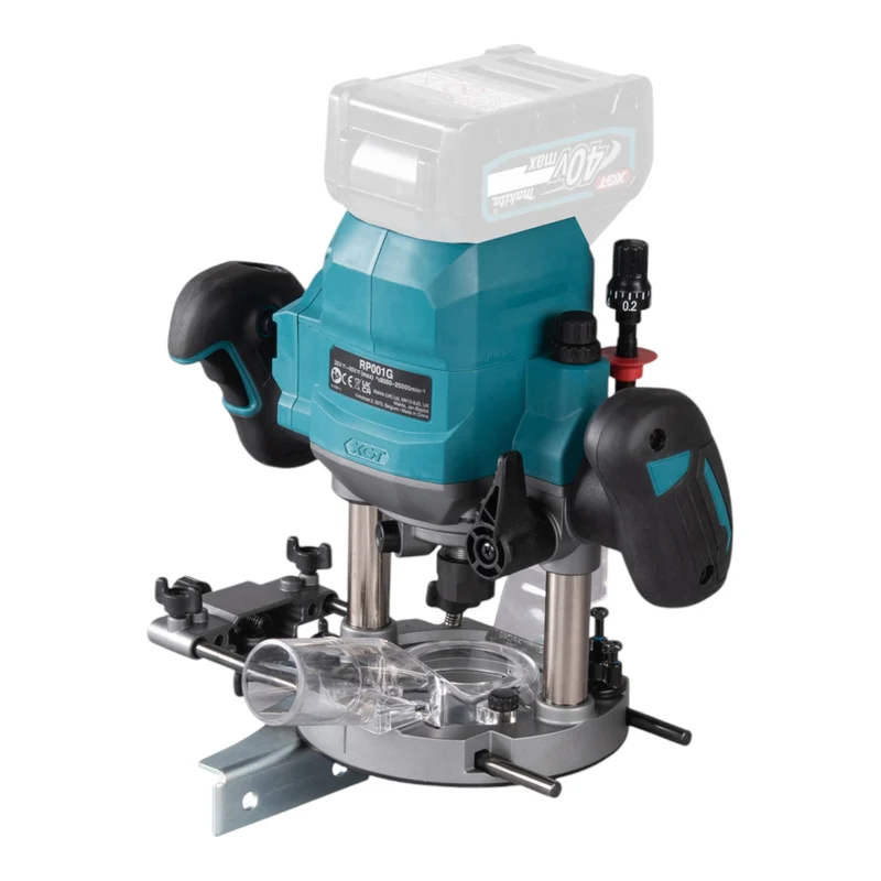 Makita RP 001 GU201 Akku Oberfräse 40 V max. 12 mm Brushless + 2x Akku 4,0 Ah + Ladegerät