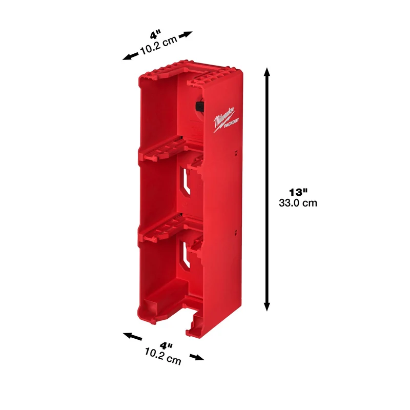 Milwaukee PACKOUT M18 Akkuhalter (Wandhalter, bietet Platz für bis zu 4 x M18 Akku)