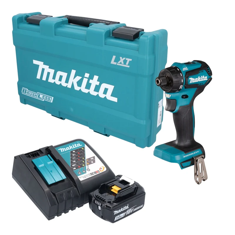 Makita DDF 083 RF1K Akku Bohrschrauber 18 V 40 Nm 1/4" Brushless + 1x Akku 3,0 Ah + Ladegerät + Koffer
