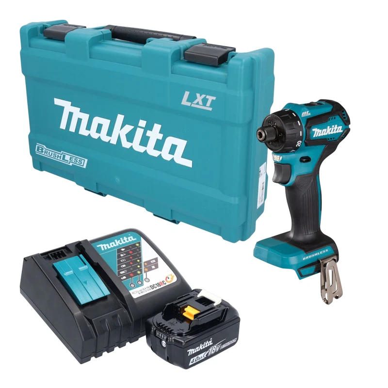 Makita DDF 083 RM1K Akku Bohrschrauber 18 V 40 Nm 1/4" Brushless + 1x Akku 4,0 Ah + Ladegerät + Koffer