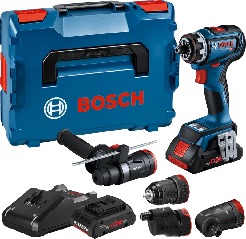 Bosch Professional GSR 18V-90 FC Akku-Bohrschrauber FlexiClick bürstenlos 90 Nm Flexiclick mit 2x 18V 4.0 Ah ProCore in L-Boxx 136