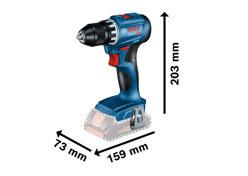 Bosch Akku-Bohrschrauber GSR 18V-45 (Drehmoment: 45 Nm, inkl. 3 x ProCORE18V 4,0 Ah Akku im L-CASE)