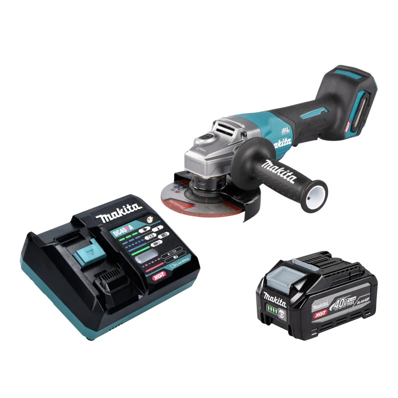Makita GA 016 GU101 Akku Winkelschleifer 40 V max. 125 mm Brushless + 1x Akku 4,0 Ah + Ladegerät