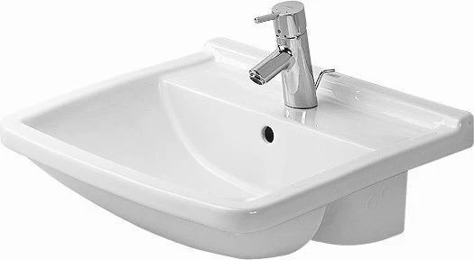 DURAVIT Halbeinbauwaschtisch Starck 3 550 mm mit ÜL, mit HLB, 1 HL, weiß