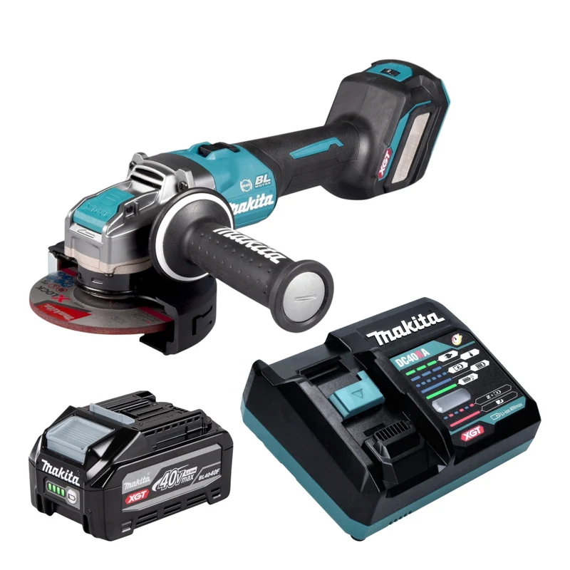 Makita GA 041 GU101 Akku Winkelschleifer 40 V max. 125 mm X-LOCK Brushless + 1x Akku 4,0 Ah + Ladegerät