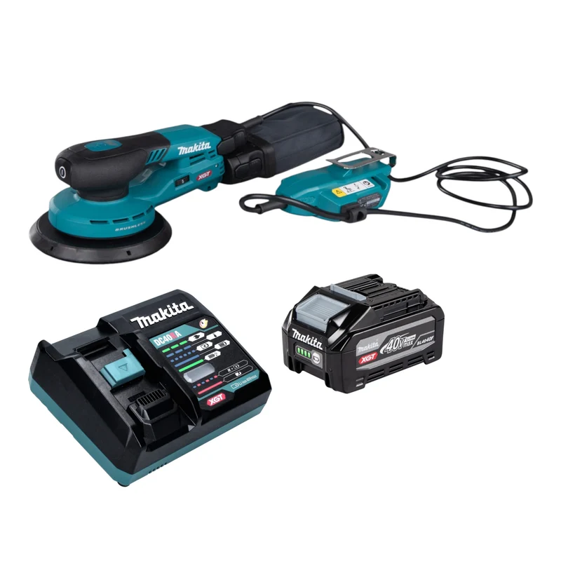 Makita BO 002 CGU101 Akku Exzenterschleifer 40 V max. 150 mm 5,0 mm Hub Brushless + 1x Akku 4,0 Ah + Ladegerät