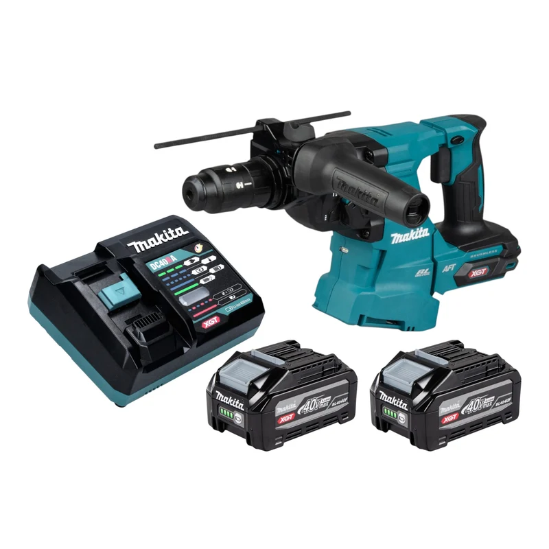 Makita HR 012 GU201 Akku Kombihammer 40 V max. 3,3 J SDS plus Brushless + 2x Akku 4,0 Ah + Ladegerät