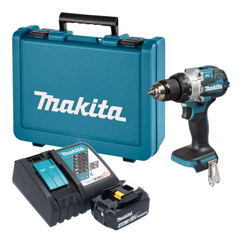 Makita DHP 489 RM1E Akku Schlagbohrschrauber 18 V 73 Nm Brushless + 1x Akku 4,0 Ah + Ladegerät + Koffer