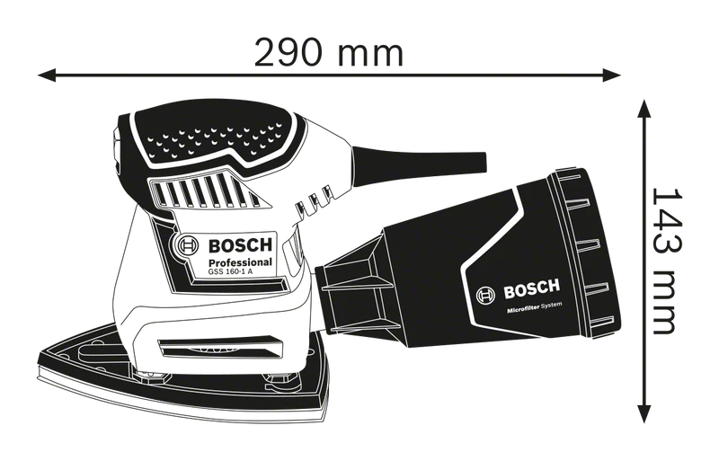 Bosch Professional GSS 160 Multi Schwingschleifer 180 W inkl. Zubehör in L-Boxx 136