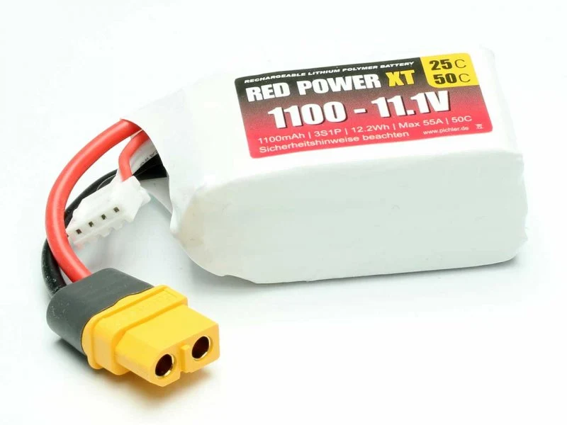 Pichler RED POWER XT LiPo Akku 1100mAh – 11,1V 3S1P mit XT60 Stecker