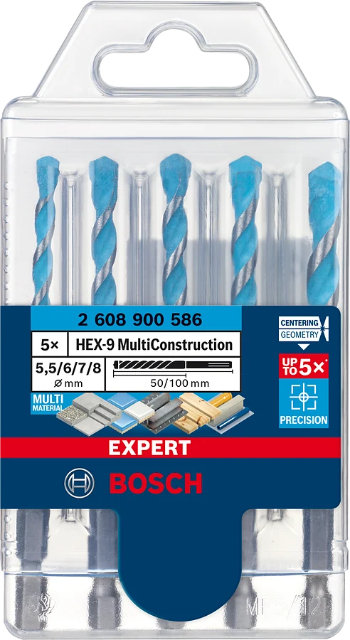 Bosch EXPERT HEX-9 MultiConstruction Bohrer-Set (Ø 5.5-8 mm in Kassette)