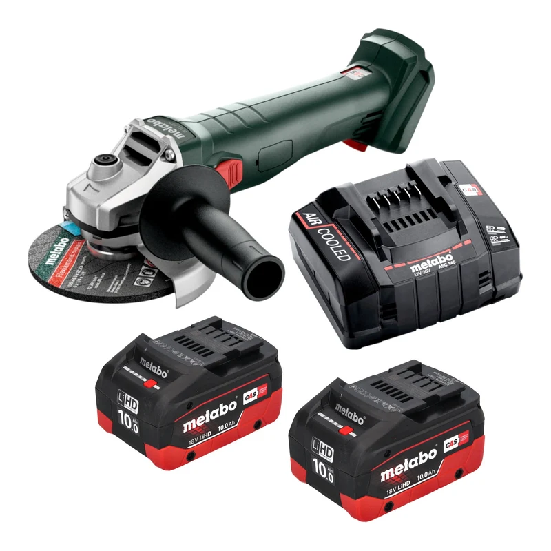 Metabo W 18 7-125 Akku Winkelschleifer 18 V 125 mm + 2x LiHD Akku 10,0 Ah + Ladegerät
