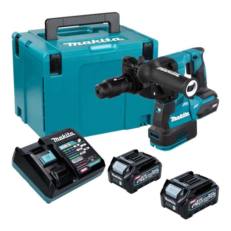 Makita HR 002 GD201 Akku Bohrhammer 40 V max. 2,9 J SDS plus Brushless + 2x Akku 2,5 Ah + Ladegerät + Makpac