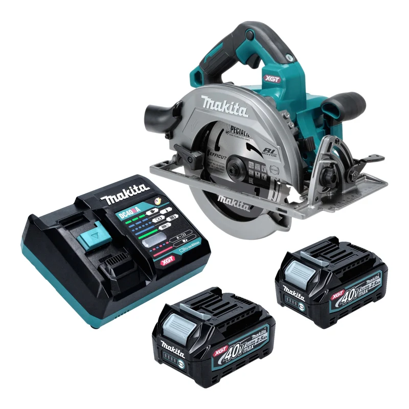 Makita HS 003 GD201 Akku Handkreissäge 40 V max. 190 mm Brushless + 2x Akku 2,5 Ah + Ladegerät