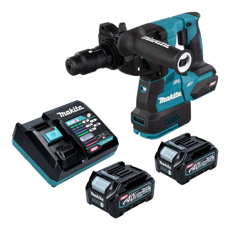 Makita HR 002 GD201 Akku Bohrhammer 40 V max. 2,9 J SDS plus Brushless + 2x Akku 2,5 Ah + Ladegerät