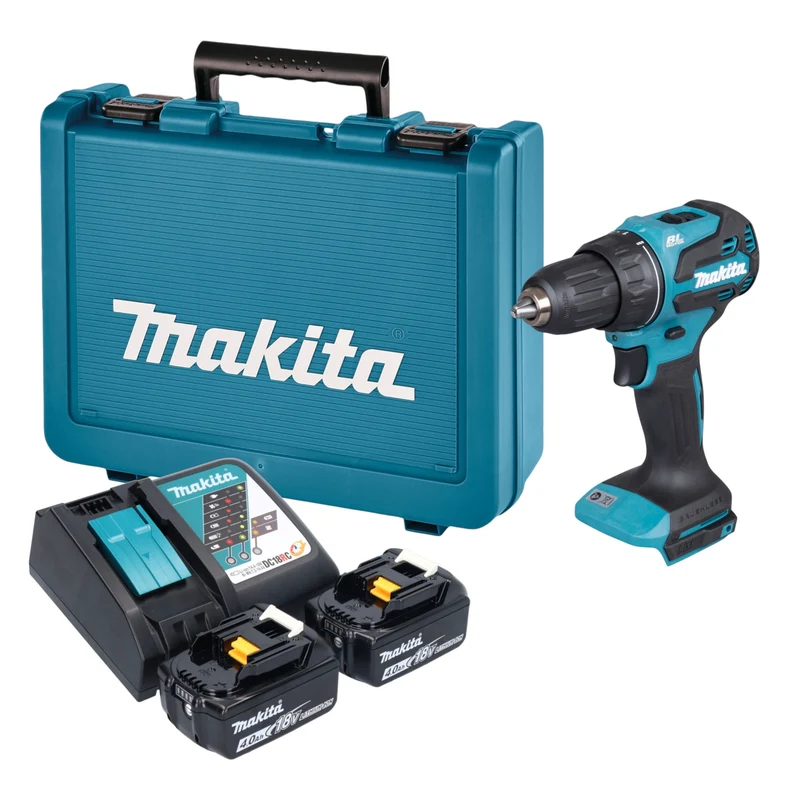 Makita DDF 490 RME Akku Bohrschrauber 18 V 65 Nm Brushless + 2x Akku 4,0 Ah + Ladegerät + Koffer