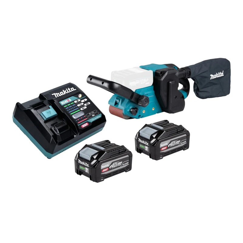 Makita BS 001 GU201 Akku Bandschleifer 40 V max. 76 x 533 mm Brushless + 2x Akku 4,0 Ah + Ladegerät